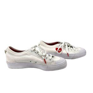 adidas White/Red Heart Sneakers | Women's Size 7.5